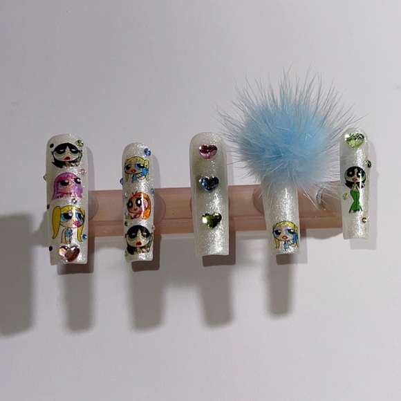 Handmade Power Puff Girls Press On Nails - Picture 6 of 7